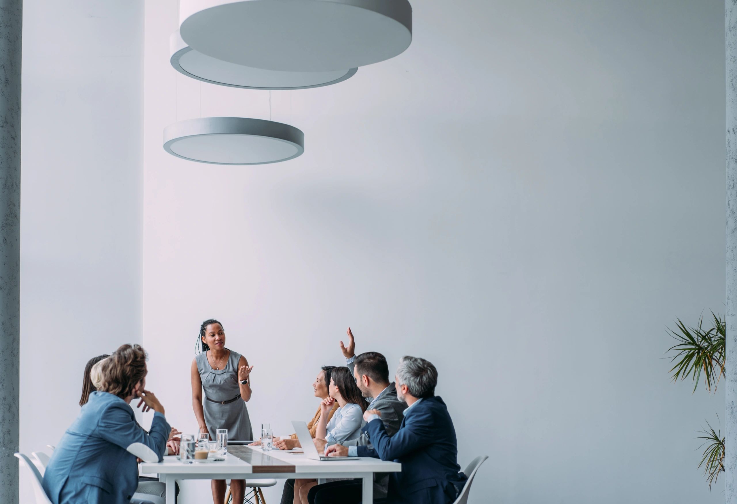 Business presentation during an office strategy meeting